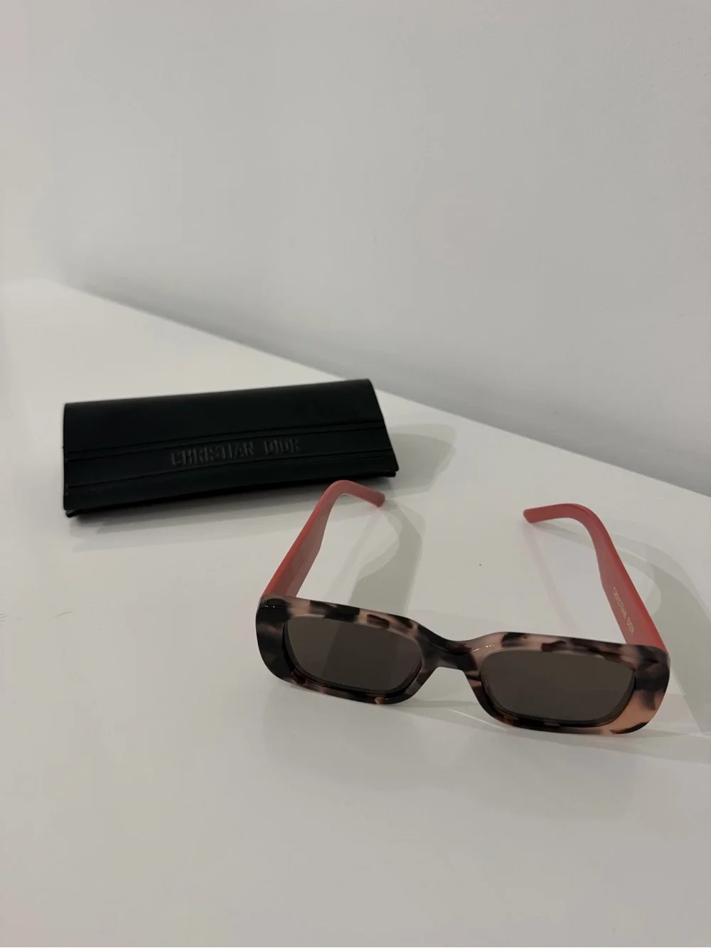 Dior Tortoiseshell Sunglasses with Pink Arms
